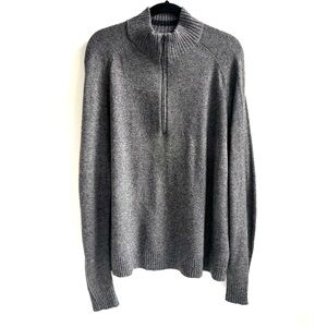 Smartwool Merino Wool Blend Quarter Zip Pullover Sweater Heather Gray Size XL